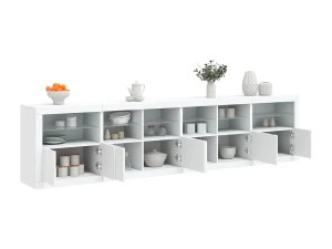 Clicnbuy Aparador con luces LED blanco 283x37x67 cm