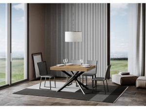 ITAMOBY Uitschuifbare tafel 90x120/224 cm Famas natuur eiken frame antraciet