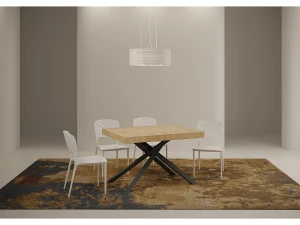 Ityhome Mesa extensible 120/224x90 cm Karida roble natural patas antracita