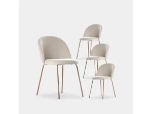 Packs 4 sillas Beige 48 x 81 cm