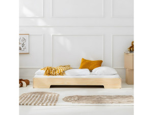 Petits-Meubles 90x200 vloerbed inclusief lattenbodem Léna Bois