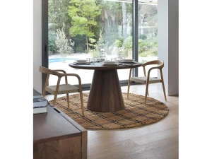 Mesa de madeira maciça castanha jambul