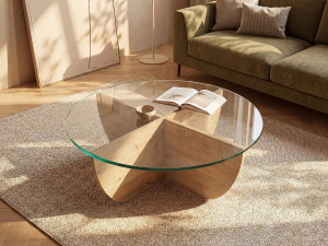 Vente-unique Salontafel van gehard glas - Licht naturel en transparant - AYSUN