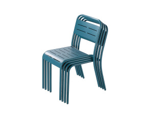 Concept-Usine Set van 4 stoelen van blauw staal BERGAME - Eigentijds Design, Comfortabel en Duurzaam