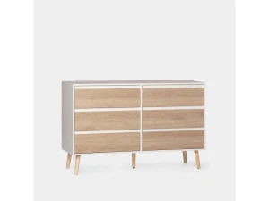 Cómoda doble de Lacado Blanco-Natural 76 x 120- Kemi