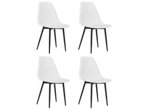 vidaxl Sillas de comedor 4 unidades blancas PP