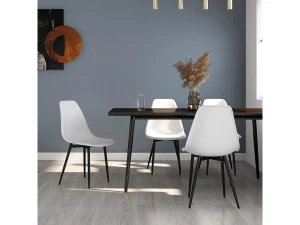 vidaxl Sillas de comedor 4 unidades blancas PP