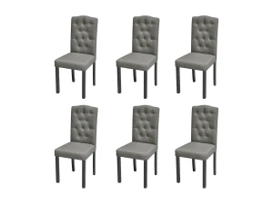 vidaxl Sillas de comedor 6 unidades de tela gris