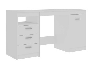vidaxl Bureau 140x50x76 cm bewerkt hout wit