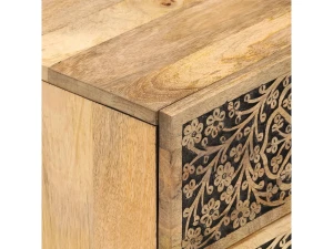 vidaxl Mesitas de noche 2 uds madera maciza de mango 40x33x46 cm