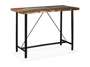 vidaxl Mesa de bar de madera maciza reciclada 150x70x107 cm