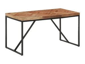 vidaxl Mesa de comedor de madera maciza de mango y acacia 140x70x76 cm