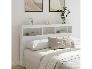 Clicnbuy Cabecero de cama con LED blanco 160x17x102 cm