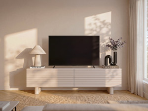 Vente-unique Tv-meubel met 2 deuren van mdf - 150 cm - Beige - LUDIMA