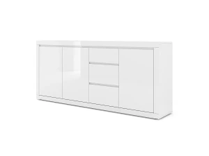 Petits-Meubles Aparador 3 portas 3 gavetas Olia branco 89cm