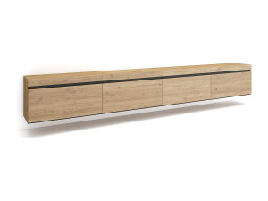 Skraut Home TV-Meubel, Lowboard, 320x35x45cm, Groot formaat TV, Hangend, Eiken