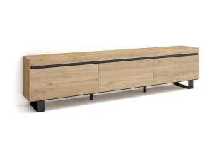 Skraut Home Móvel de TV, 240x35x57cm, Design industrial, Carvalho