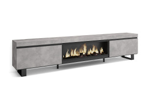 Skraut Home TV-Meubel, Lowboard, 267x35x57cm, Groot formaat TV, Elektrische haard XXL, Industrieel design, Cement