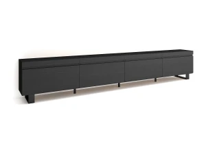 Skraut Home Móvel de TV, 320x35x57cm, TV de grande formato, Design industrial, Preto