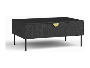 Meublorama Zwarte salontafel met gouden handvat en klep - Collectie MONDO