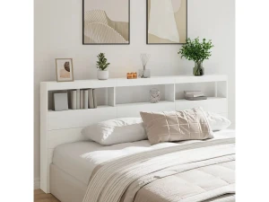 vidaxl Cabecero de cama con LED blanco 220x17x102 cm