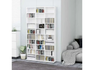 vidaxl Armario para CDs madera contrachapada blanco 102x23x177,5 cm