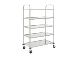 vidaxl Carrito de cocina de 5 alturas 107x55x147 cm acero inoxidable