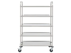 vidaxl Carrito de cocina de 5 alturas 107x55x147 cm acero inoxidable