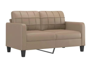 vidaxl Sofá de 2 plazas de cuero sintético color capuchino 140 cm