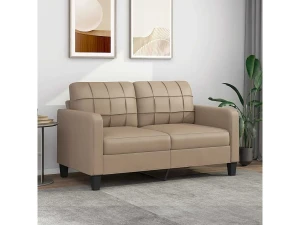 vidaxl Sofá de 2 plazas de cuero sintético color capuchino 140 cm