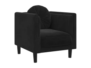 vidaxl Sillón con cojín terciopelo negro