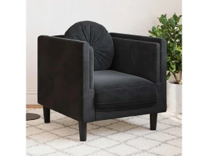 vidaxl Sillón con cojín terciopelo negro