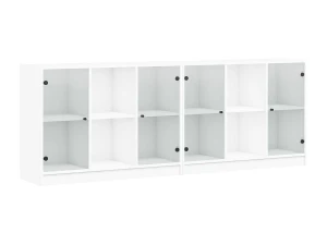 vidaxl Estantería con puertas madera de ingeniería negro 204x37x75 cm
