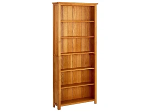 vidaxl vidaX Estantería de 6 niveles de madera maciza de roble 80x22,5x180 cm