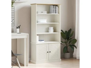vidaxl Librería VIGO madera maciza de pino blanco 85x35x170 cm