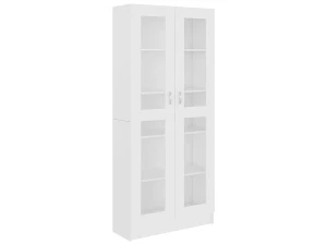 vidaxl Vitrina de madera contrachapada blanco 82,5x30,5x185 cm