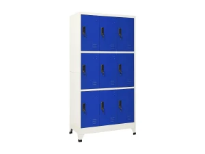 vidaxl Taquilla de acero gris y azul 90x45x180 cm