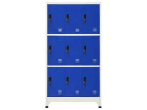 vidaxl Taquilla de acero gris y azul 90x45x180 cm