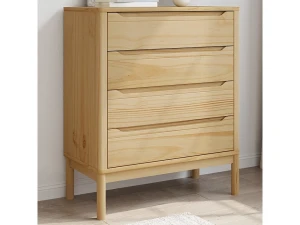 vidaxl Cómoda cajonera FLORO madera maciza de pino marrón cera