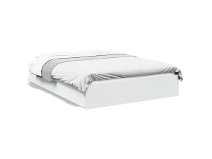 vidaxl Cama con cajones madera de ingeniería blanco 120x200 cm