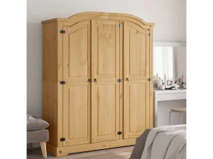 vidaxl Armario madera de pino Mexicano estilo Corona 3 Puertas