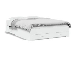 vidaxl Cama con cajones madera de ingeniería blanco 120x190 cm