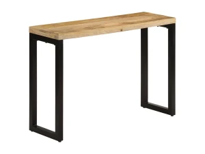 vidaxl Mesa consola madera maciza de mango rugosa 110x35x76 cm