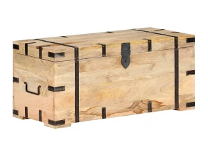 vidaxl Baúl madera maciza de mango 90x40x40 cm