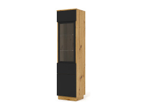 Petits-Meubles Aurus Hout en Zwart 2-deurs vitrinekast