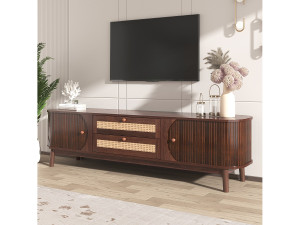 Merax TV-meubel met 2 lades en 3 schuifdeuren - 170 x 39,5 x 46 cm - Spaanplaat - Bruin