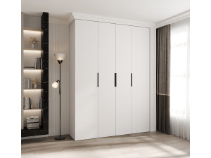 Abiks Möbel Draaideurkast Como 4 245,5/180/40 4-deurs (wit/zwart)