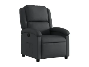 vidaxl Sillón reclinable de cuero auténtico negro