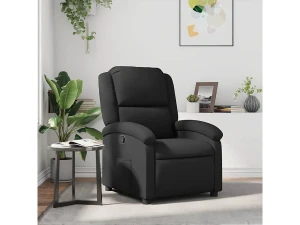 vidaxl Sillón reclinable de cuero auténtico negro