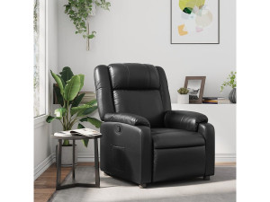 vidaxl Fauteuil verstelbaar kunstleer zwart